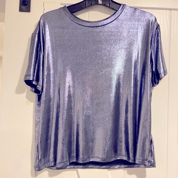 H&M Blue Metallic Tshirt - Picture 1 of 5